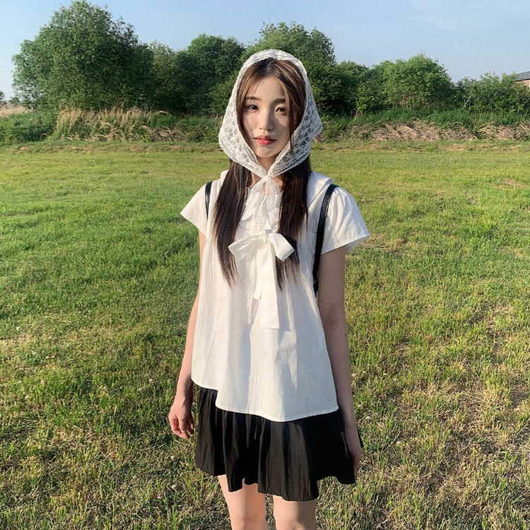レース三角ヘアバンダナ IVORY