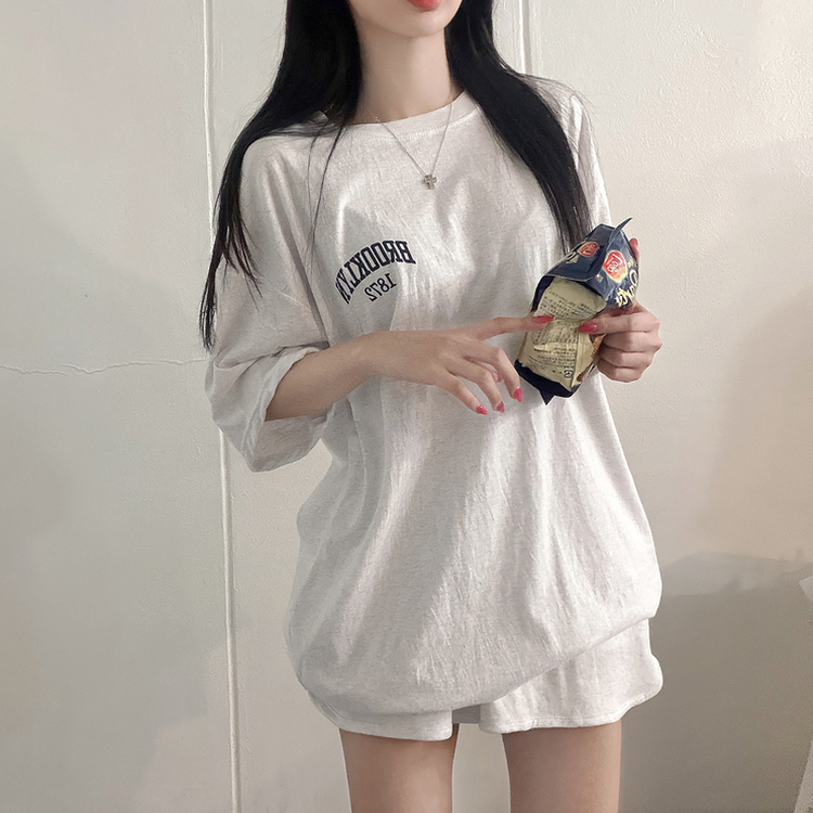SET】ボックス半袖Tシャツ ショートパンツ｜トレーニングセット｜韓国