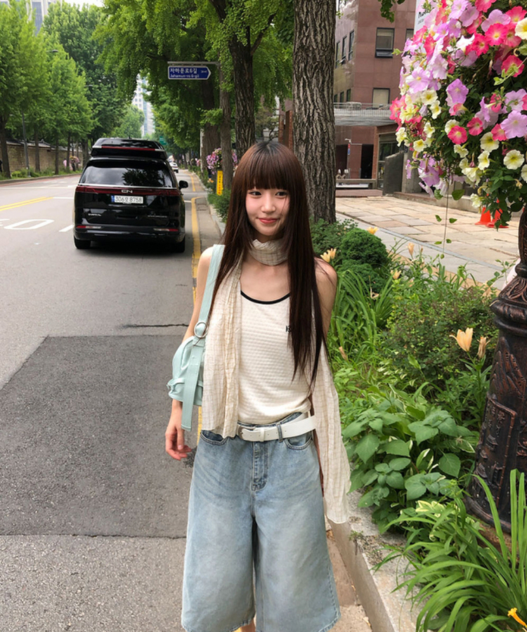 レースチェックスカーフ YELLOW