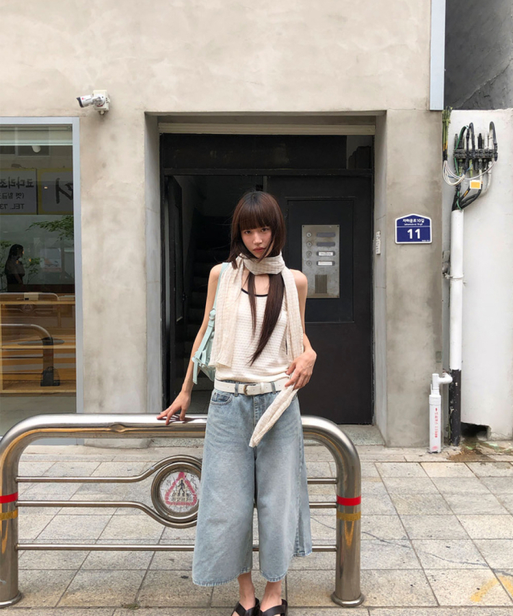 レースチェックスカーフ YELLOW