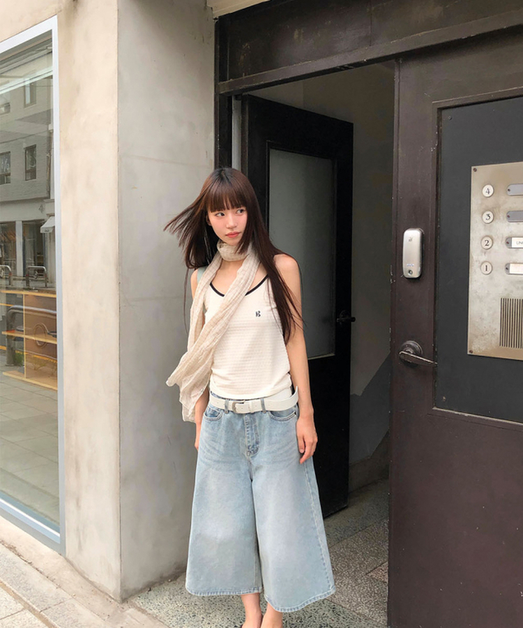 レースチェックスカーフ YELLOW