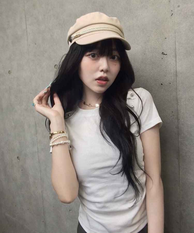 メタルボタンショルダーシャーリングTシャツ IVORY