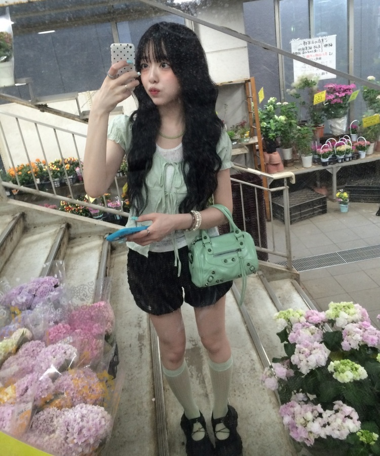 メッシュレースニーソックス MINT