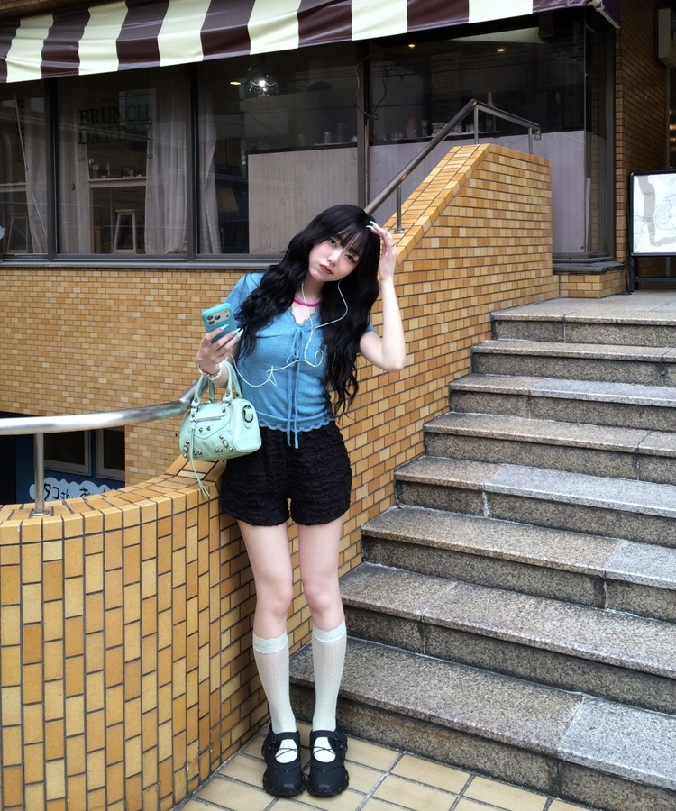 メッシュレースニーソックス MINT