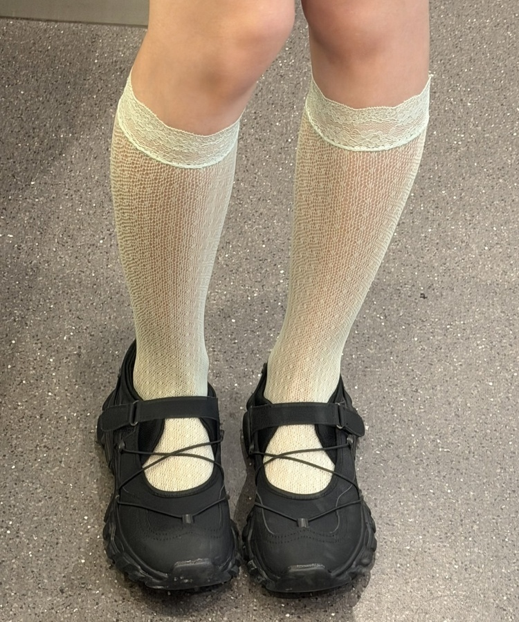 メッシュレースニーソックス MINT