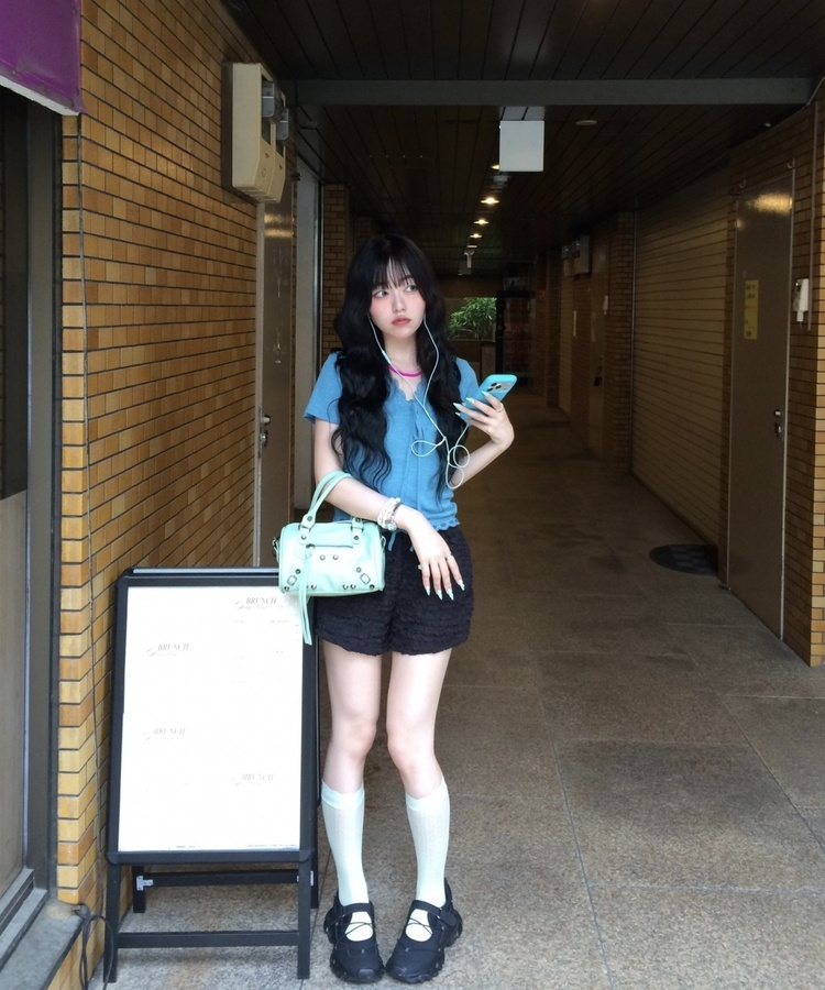 メッシュレースニーソックス MINT