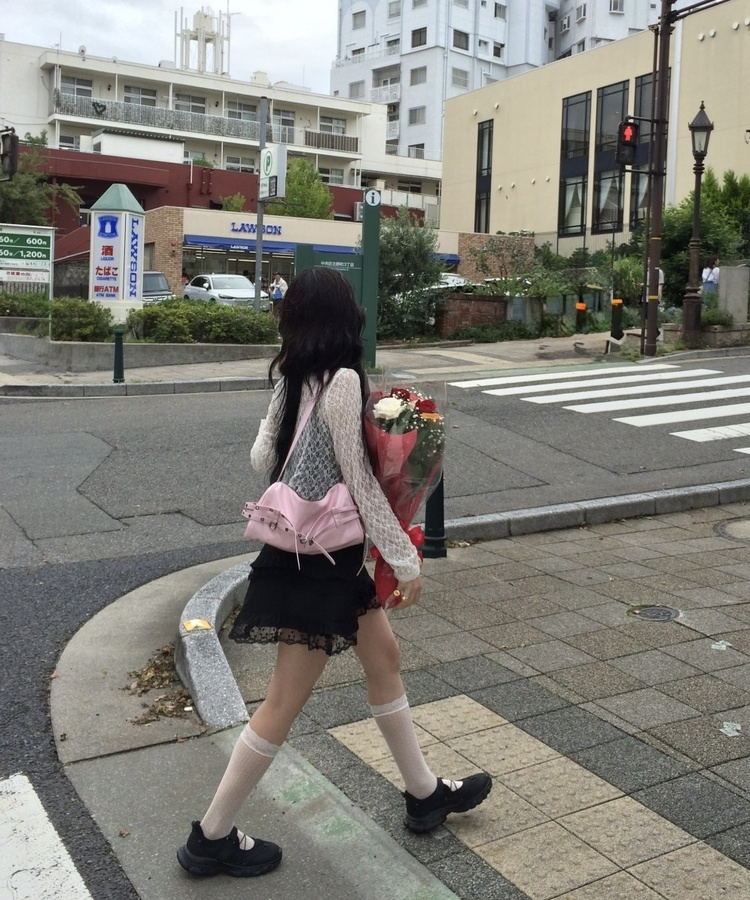 시스루 레이스 니삭스 아이보리