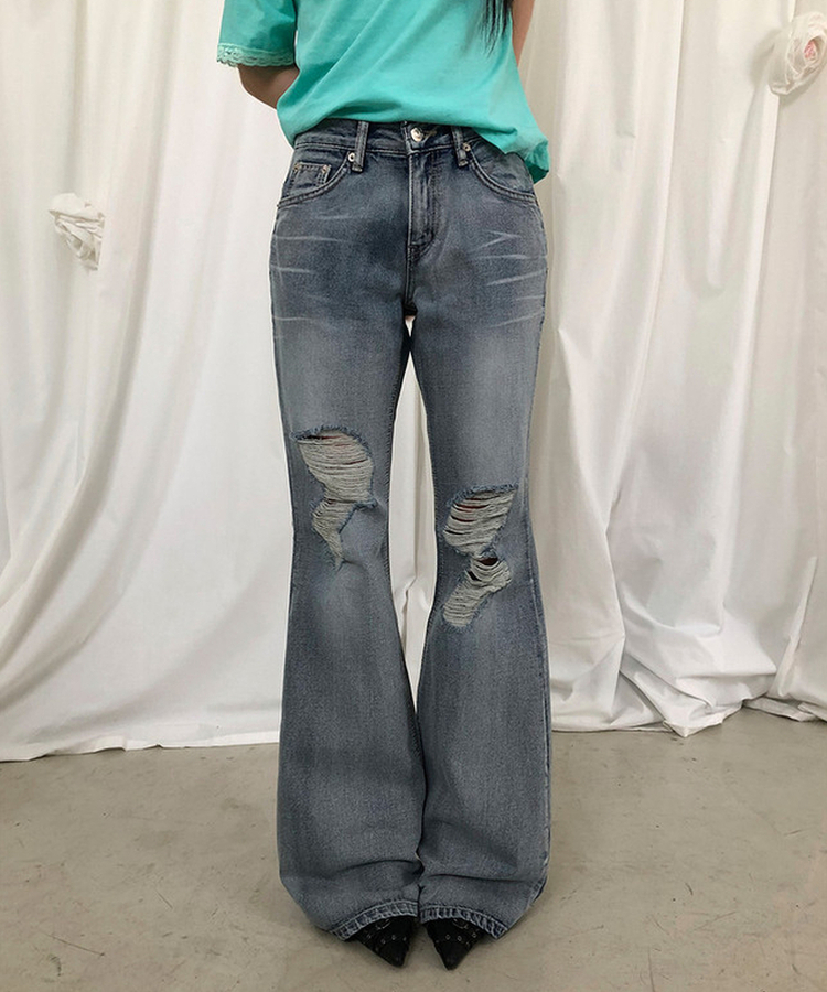 L.G.B. ブーツカットデニム ダメージ加工 サイズ29 ダメージブーツカットパンツ｜デニム｜韓国ファッション通販 SONA