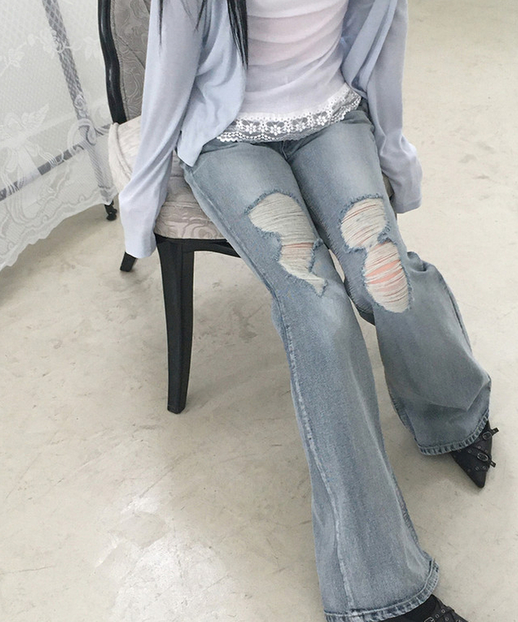 ダメージブーツカットパンツ｜デニム｜韓国ファッション通販 SONA