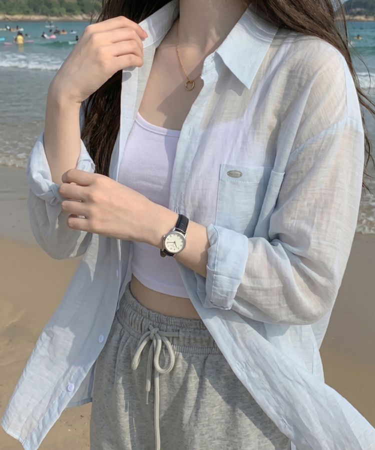 ペンダントリネンルーズシャツ SKY BLUE