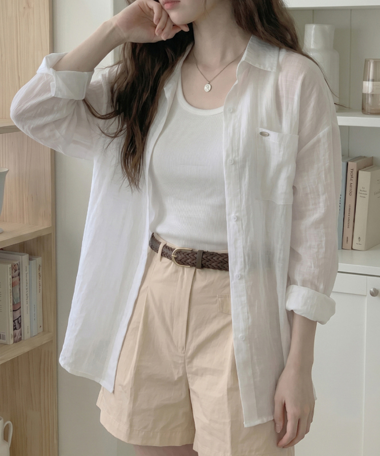 ペンダントリネンルーズシャツ IVORY