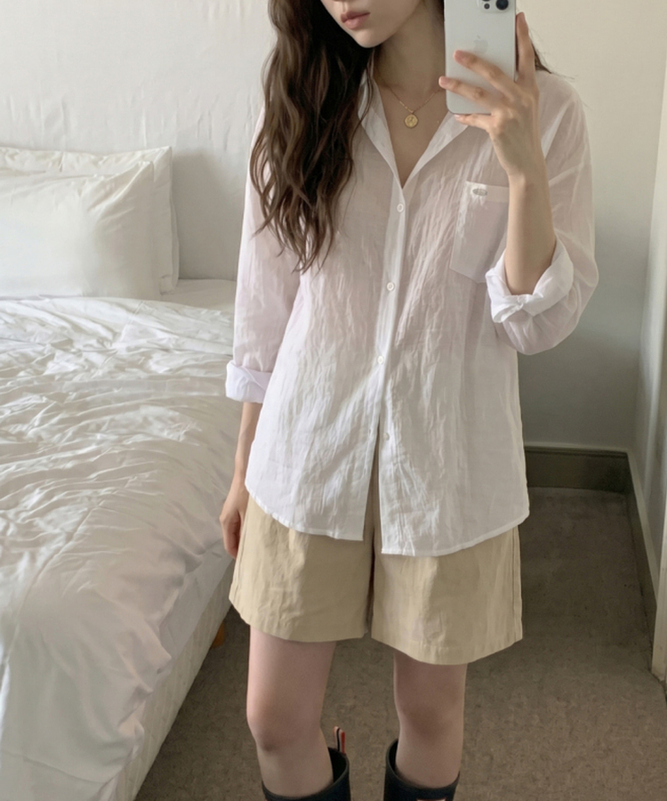 ペンダントリネンルーズシャツ IVORY