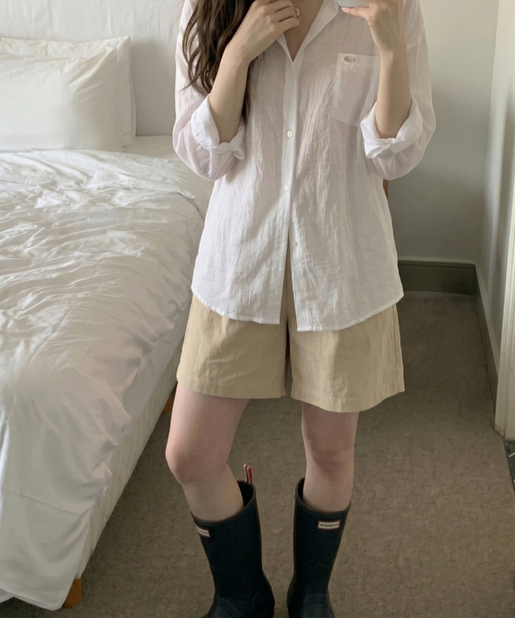 ペンダントリネンルーズシャツ IVORY