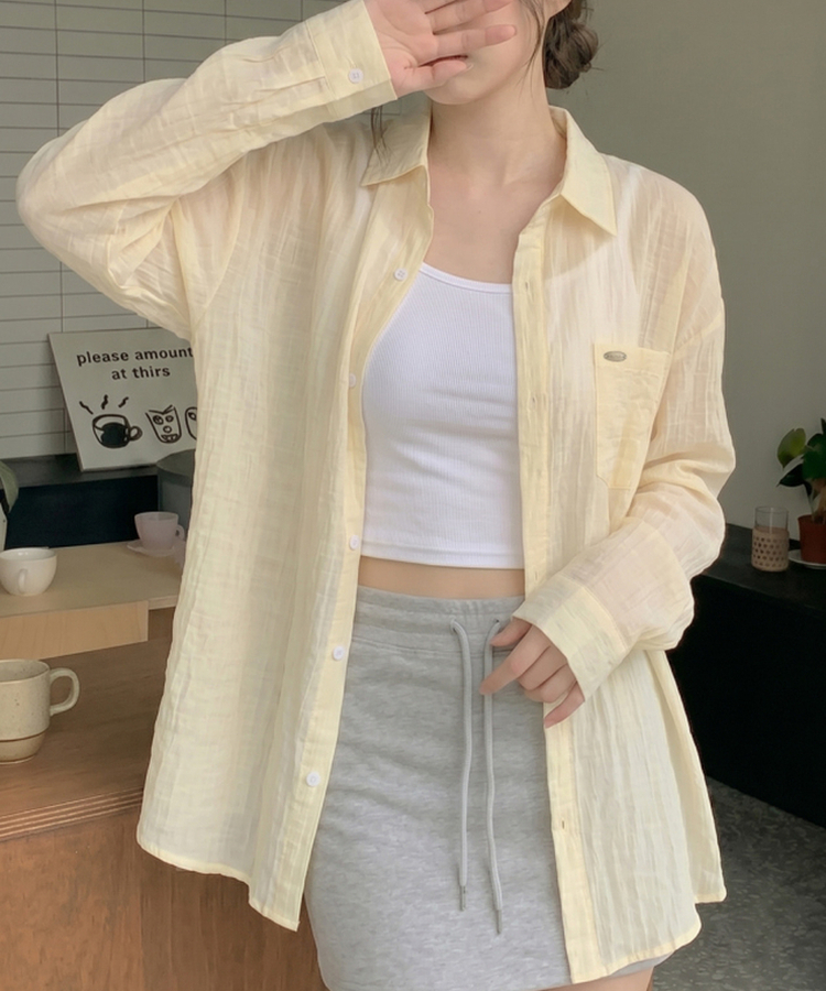 ペンダントリネンルーズシャツ YELLOW