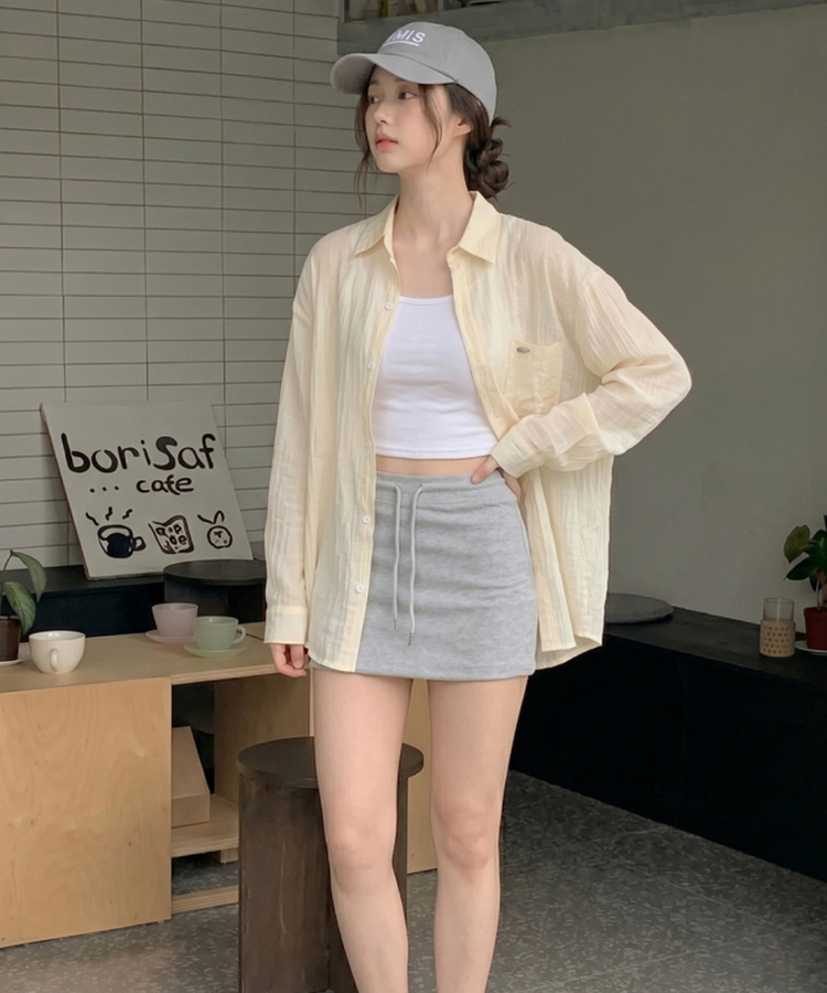 ペンダントリネンルーズシャツ YELLOW