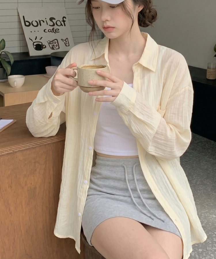 ペンダントリネンルーズシャツ YELLOW