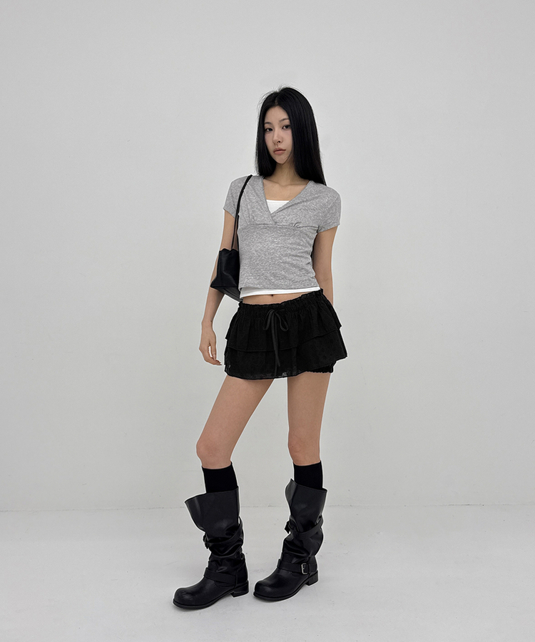 pain or pleasure ミニスカート　韓国　musinsa 定価3万円 ティアードミニスカパン｜ミニスカート｜韓国ファッション通販 SONA