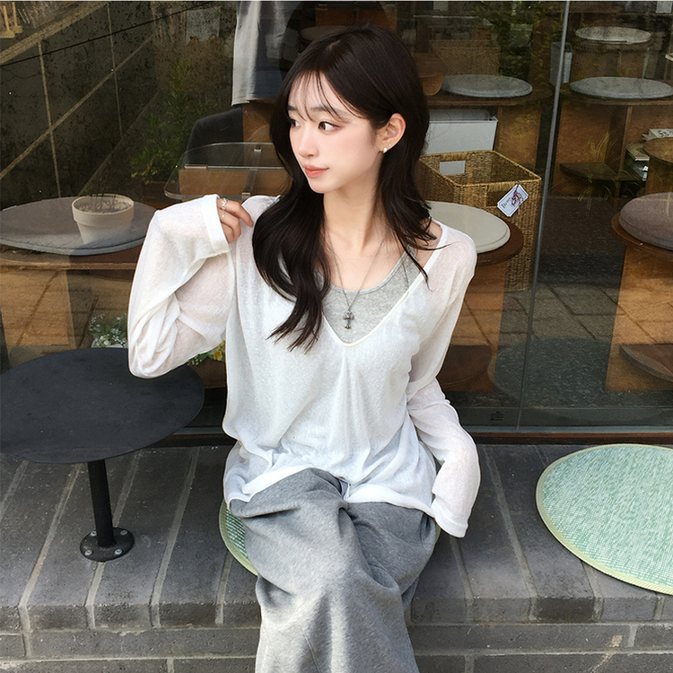 여름 내내 활용도 높은 두아 삼각 홀터넥 여름 베이직 골지 레이어드 나시 슬림핏 이너 슬리브리스 데일리 상의 5color 메란지