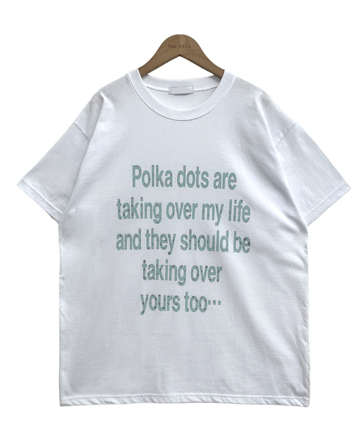 ドットレタリングプリント半袖Tシャツ
