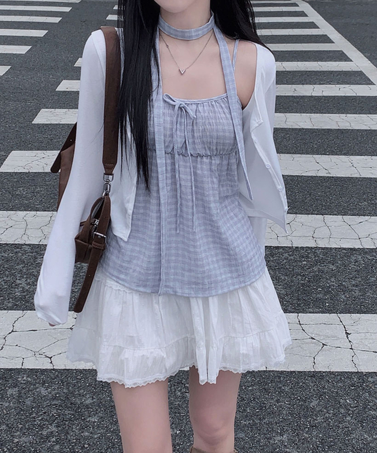 レースティアードミニスカート IVORY