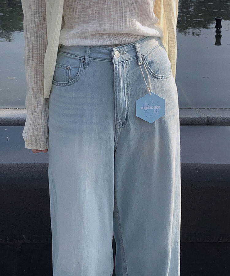 クールデニムセミワイドパンツ LIGHT DENIM