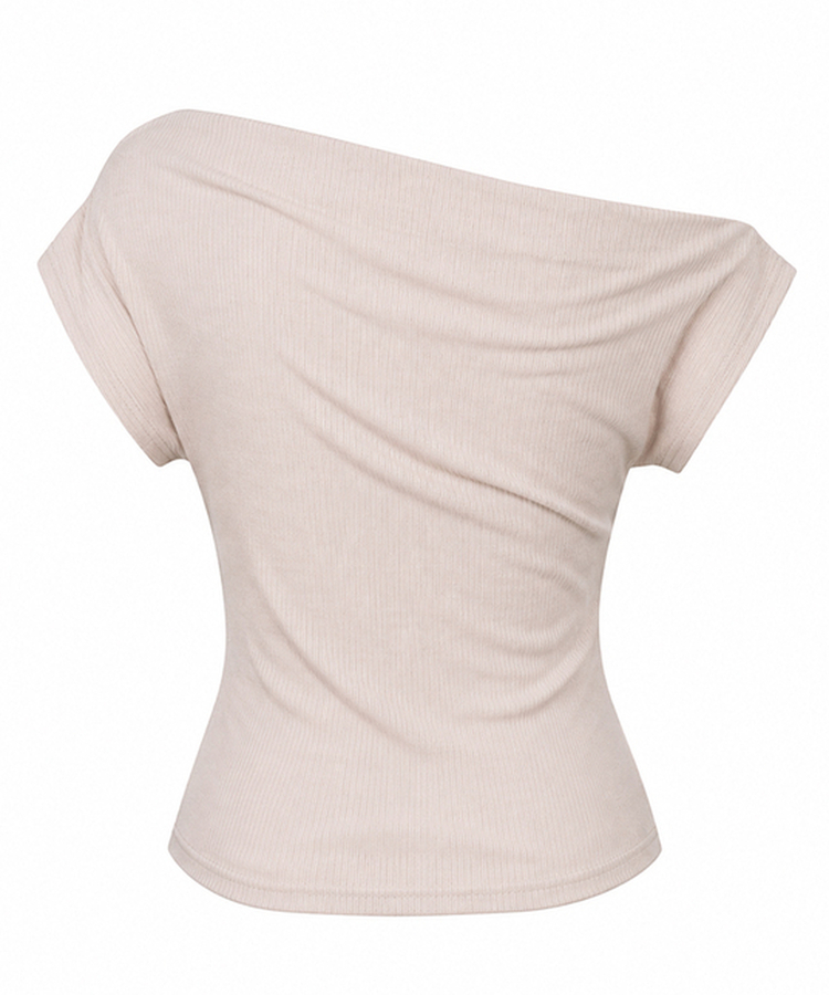 ドレープオフショルダー半袖Tシャツ(7color)