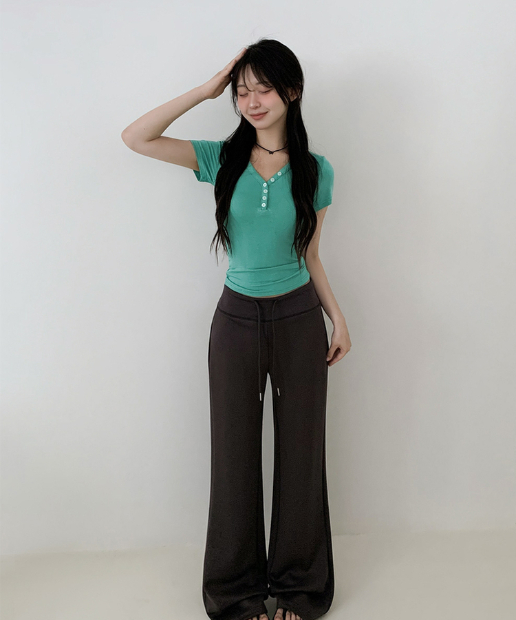 ローライズルーズブーツカットトレーニングパンツ(6color) CHARCOAL
