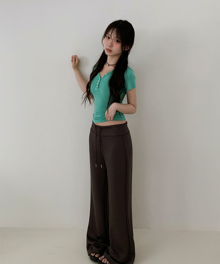 ローライズルーズブーツカットトレーニングパンツ(6color) CHARCOAL