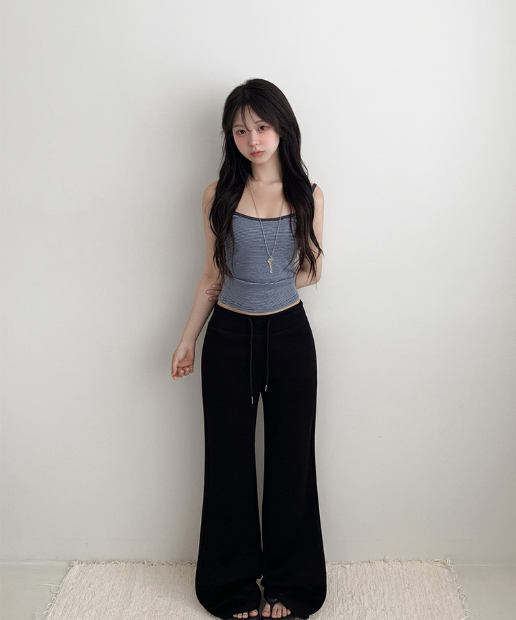 ローライズルーズブーツカットトレーニングパンツ(6color) BLACK