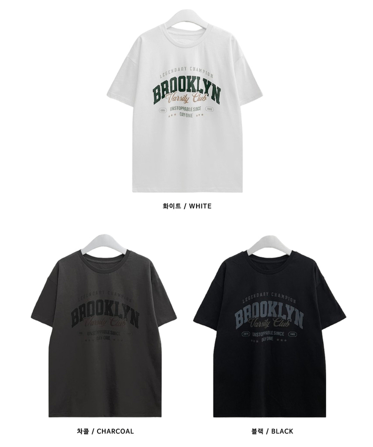 レタリングプリントルーズ半袖Tシャツ｜半袖Tシャツ｜韓国ファッション
