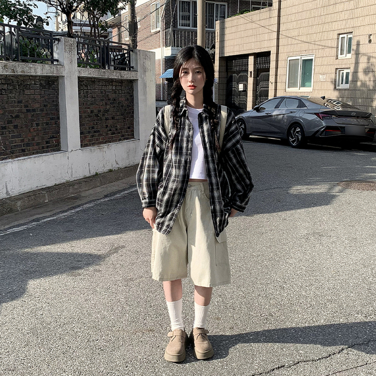 Aラインカーゴバミューダパンツ LIGHT BEIGE