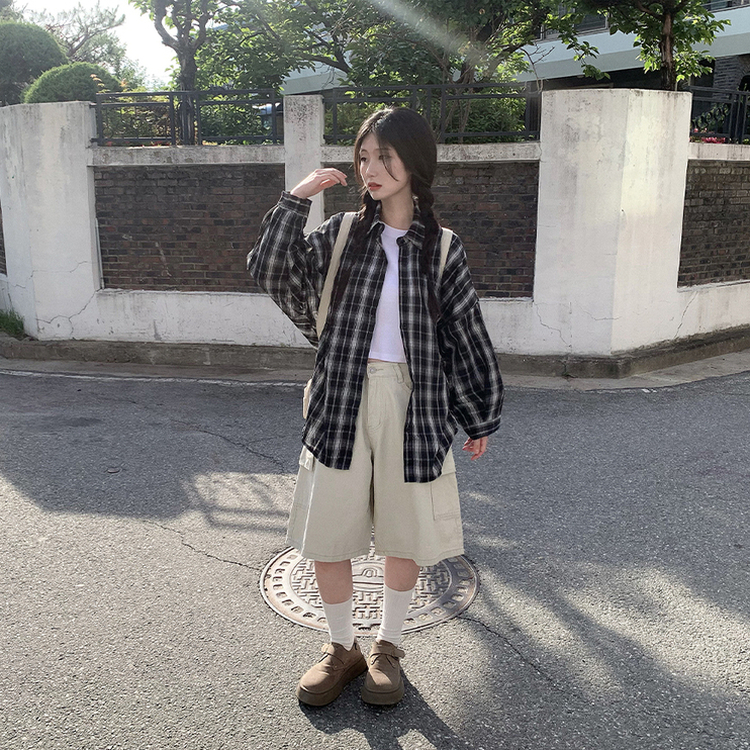 Aラインカーゴバミューダパンツ LIGHT BEIGE