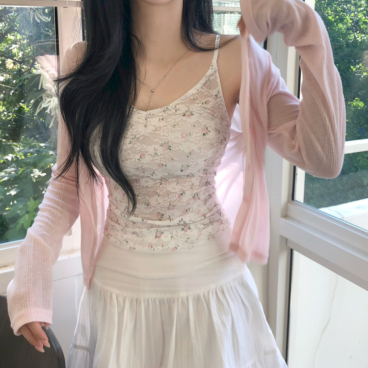 リブスリムサマーカーディガン PINK