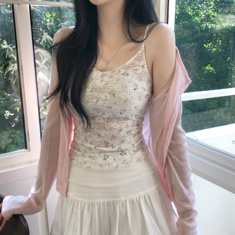 リブスリムサマーカーディガン PINK