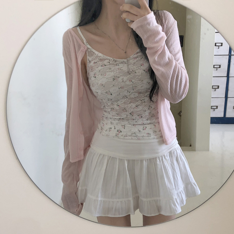 リブスリムサマーカーディガン PINK