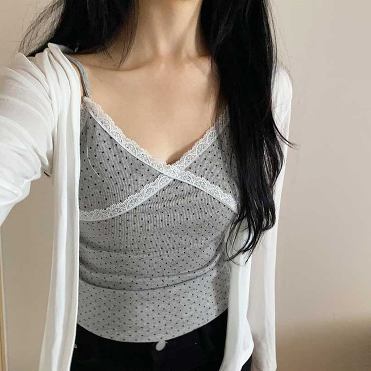 ドットレースキャミソール GREY