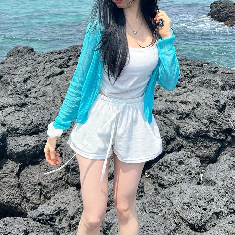 ハイウエストバンディングショートパンツ WHITE