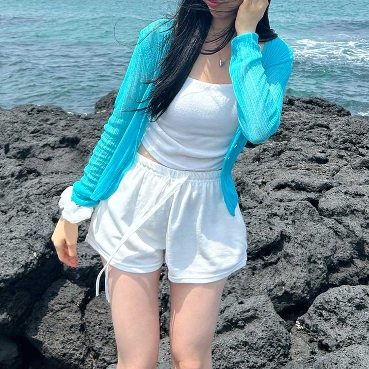 ハイウエストバンディングショートパンツ WHITE