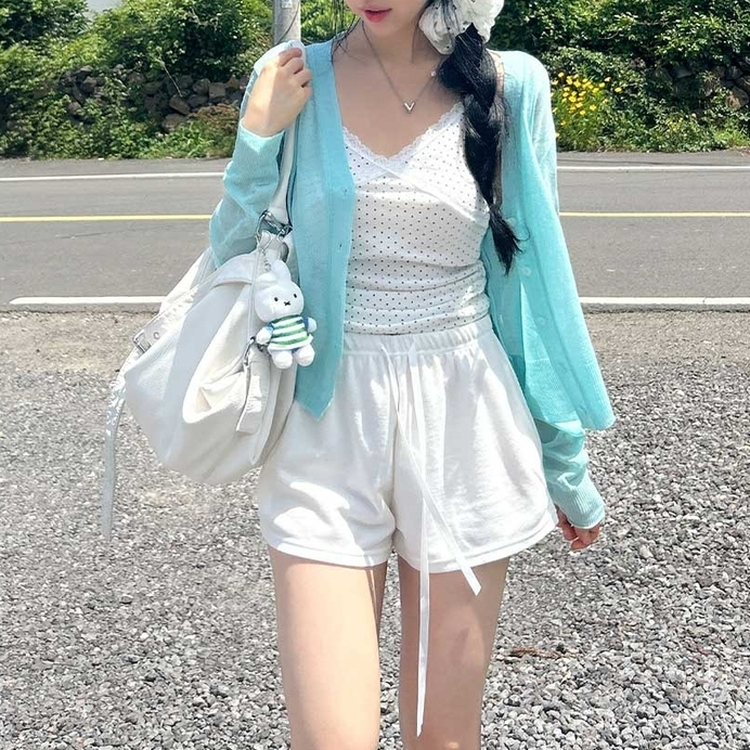 ハイウエストバンディングショートパンツ WHITE