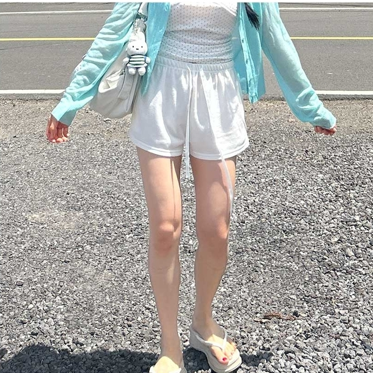 ハイウエストバンディングショートパンツ WHITE