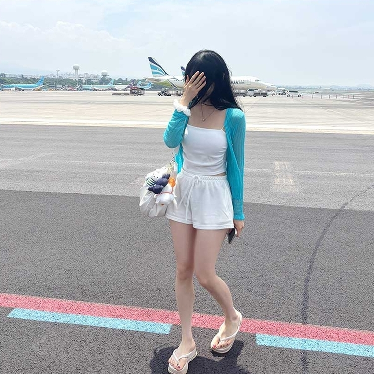ハイウエストバンディングショートパンツ WHITE