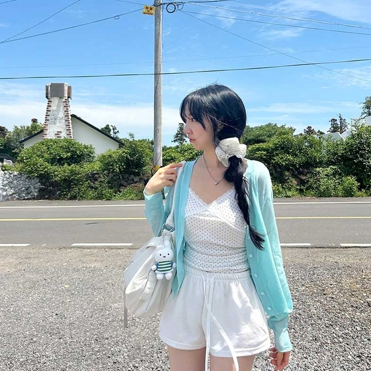 ハイウエストバンディングショートパンツ WHITE