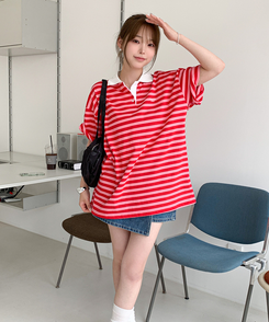 カラールーズ半袖ラガーTシャツ｜半袖Tシャツ｜韓国ファッション通販 SONA