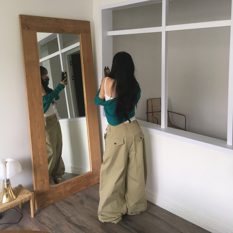 ポケットポイントバルーンコットンワイドパンツ BEIGE