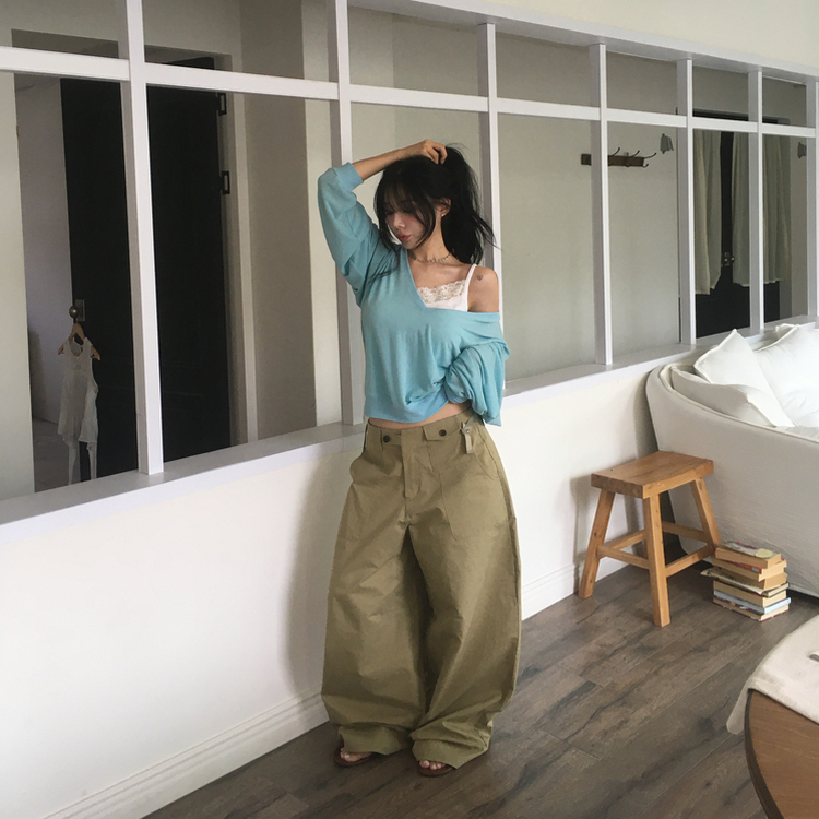 ポケットポイントバルーンコットンワイドパンツ BEIGE