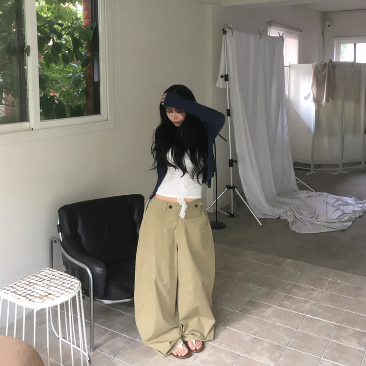 クールタッチオープンクロップカーディガン NAVY