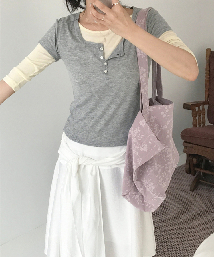 ベーシック7分丈Tシャツ(5color) BUTTER