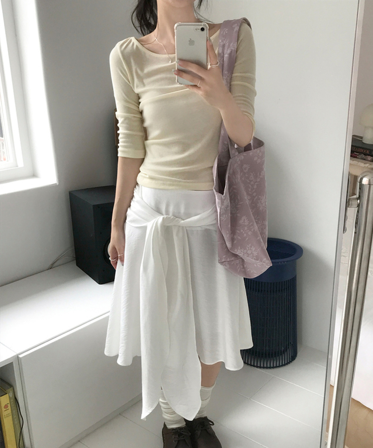 ベーシック7分丈Tシャツ(5color) BUTTER