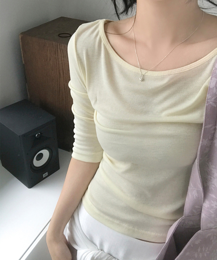 ベーシック7分丈Tシャツ(5color) BUTTER