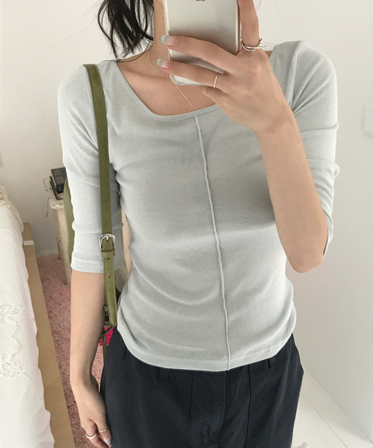 ベーシック7分丈Tシャツ(5color) SKY BLUE